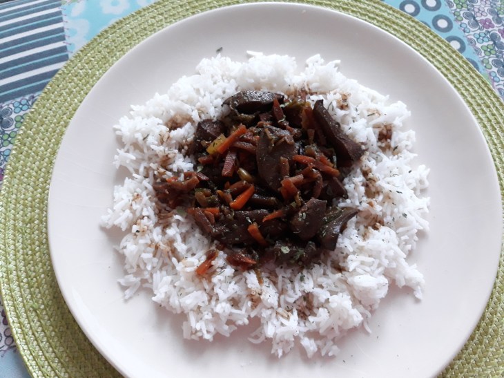 krůtí játra, basmai rýže 2